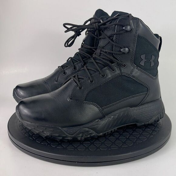Under Armour Stellar Tactical Boots Black Leather 1276374-001 Women’s Size 7 - Picture 1 of 12